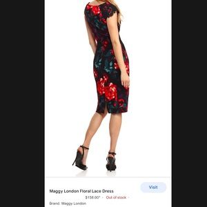 NWOT- MAGGY LONDON Floral Dress Lace